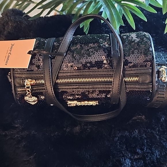 Juicy Couture Black Sequin Barrel Bag - Picture 2 of 8